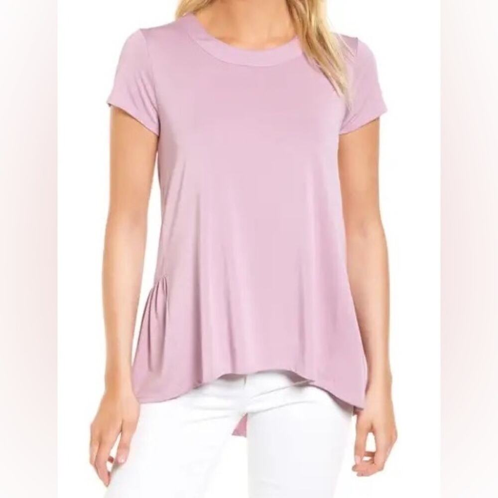 Nordstrom's Chelsea28 Light Purple Mist Ruffle Back Hem Tee Size Large👚✨💜